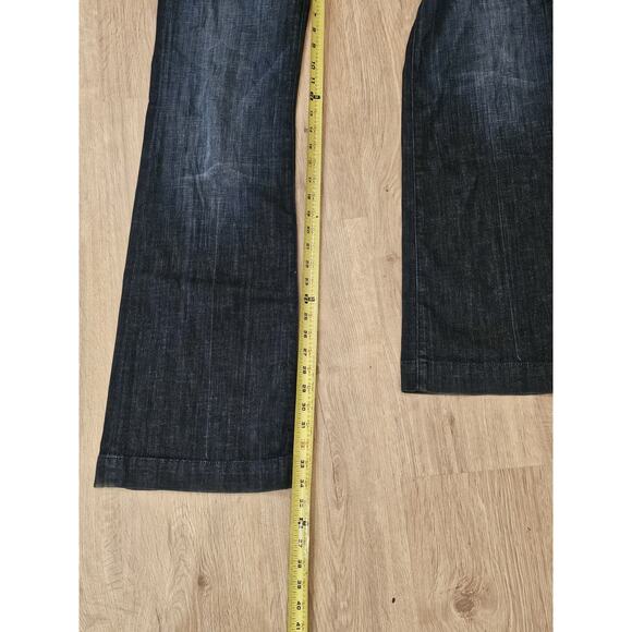 7 For All Mankind Dark Blue Flare Jeans - Picture 8 of 10